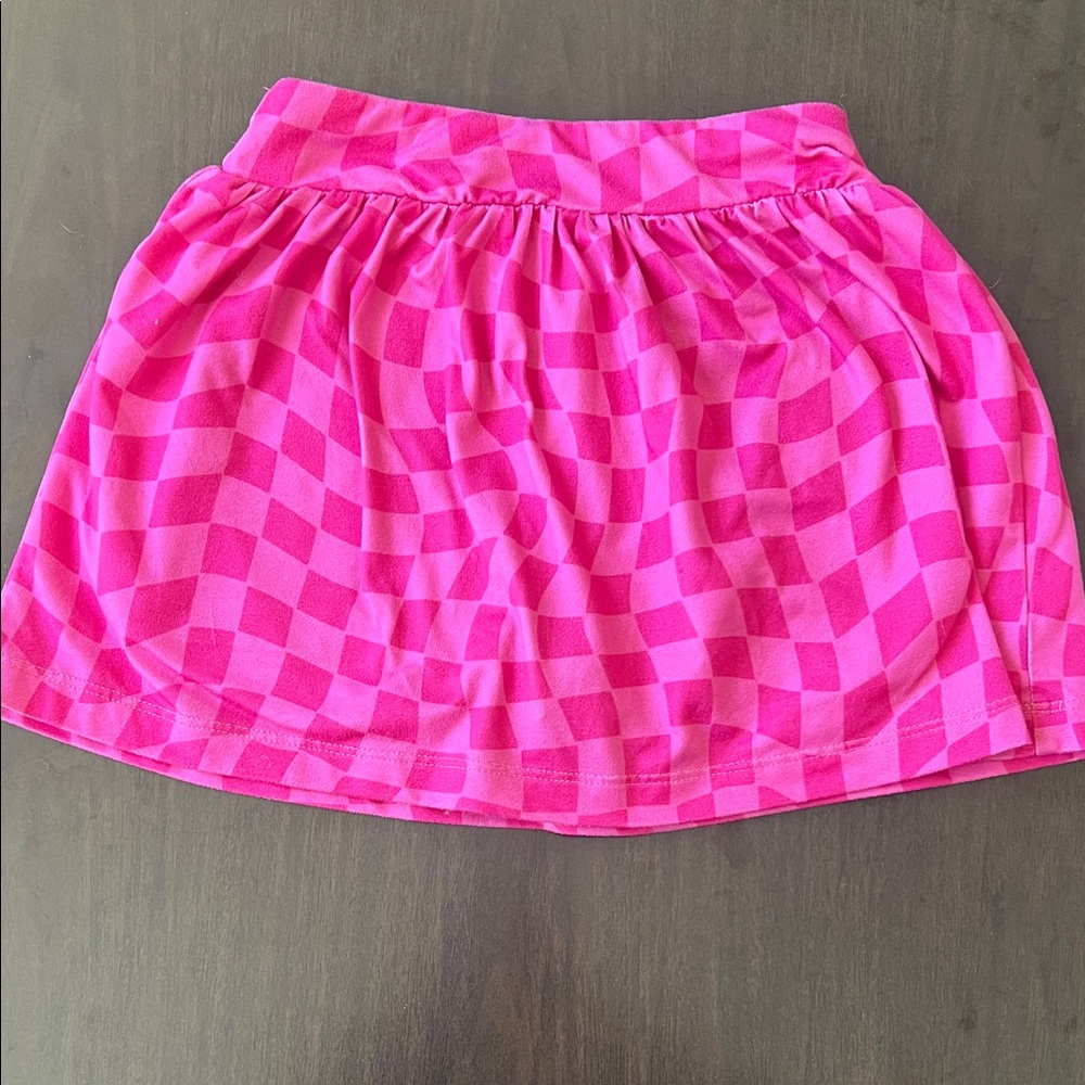 Hanna Andersson 3T Pink Checkerboard Skort Skater Pull On